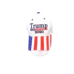 President Trump 2020 Snapback‎ Hat/Cap White w/American Flag Bill NWT